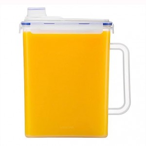 Locknlock Aqua Fridge Door Water Jug With Handle Bpa Free Plastic Pitcher, 4.0l, Clear | VJP-342795