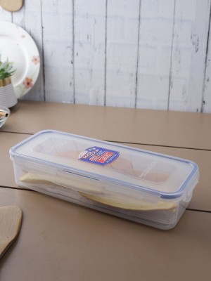 Locknlock Classics Rectangular Food Container With Leak Proof Locking Lid And Tray (Transparent, 1 L) | PRH-201857