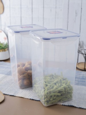 Locknlock Classics Square Plastic Airtight Food Storage Container, 4 Liter, Set Of 2 | RIT-750142