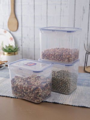 Locknlock Classics Tall Rectangular Plastic Airtight Food Storage Container, 1 Liter, Set Of 3 | LCU-230495