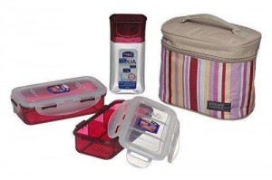 Locknlock Rectangular Lunch Box Set With Leak Proof And Locking Lids, 3-pieces, Pink | XDR-938265