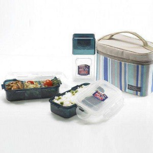 Locknlock Rectangular Lunch Box With Leak Proof Locking Lids, 3-pieces | LWR-810236