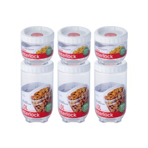 Locknlock Round 1ltr X3 + 500ml x 3 - Interlock Set | USE-637458