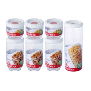 Locknlock Round 500ml x 3 + 1ltr x 3 + 1.6ltr - Interlock Set | KXH-519307