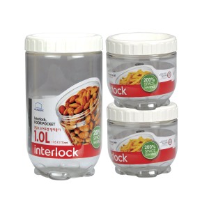 Locknlock Round 500ml x 500ml x 1ltr - Interlock Set | WTZ-926745