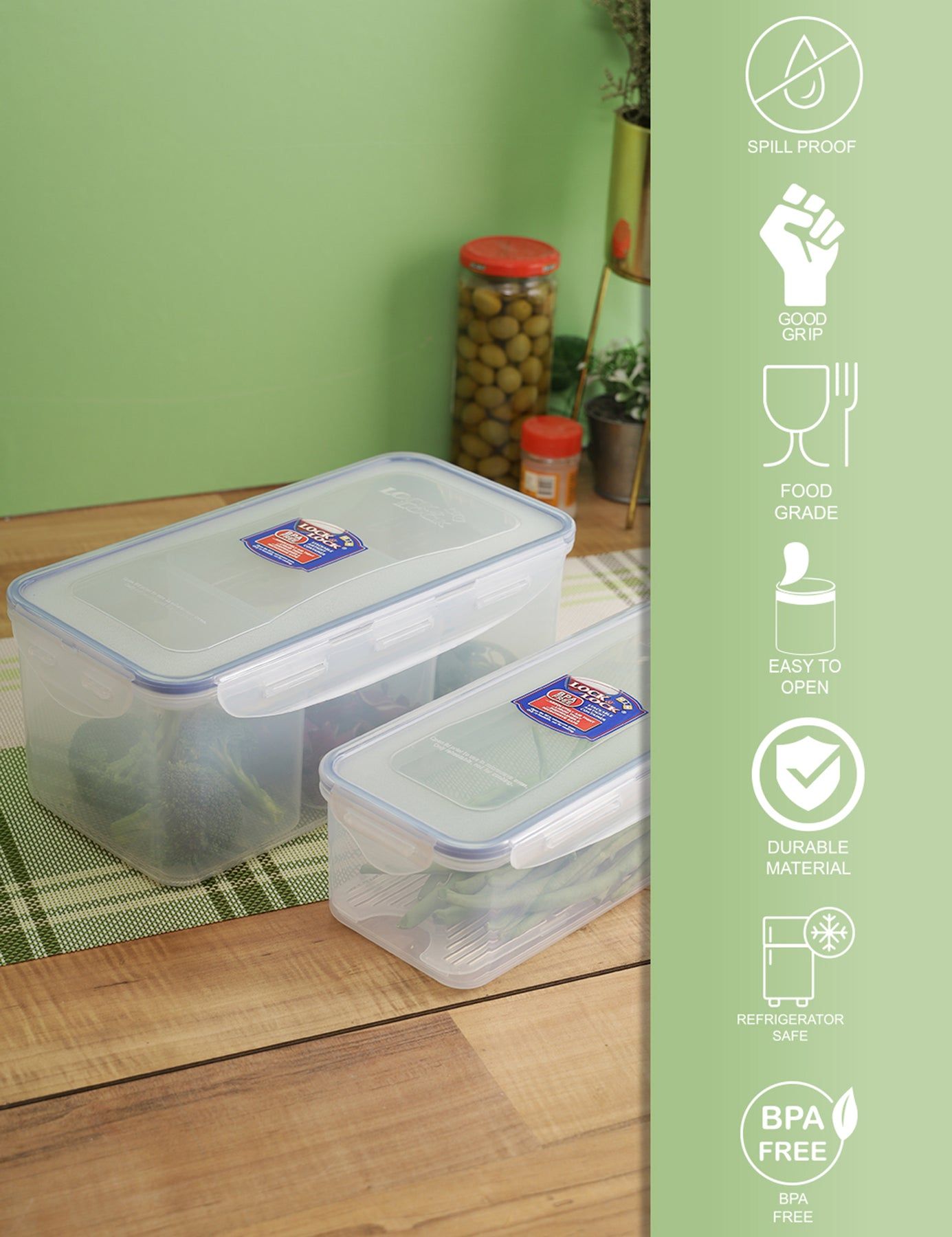 Locknlock Airtight Multipurpose Plastic Refrigerator Container Set | DCA-639740