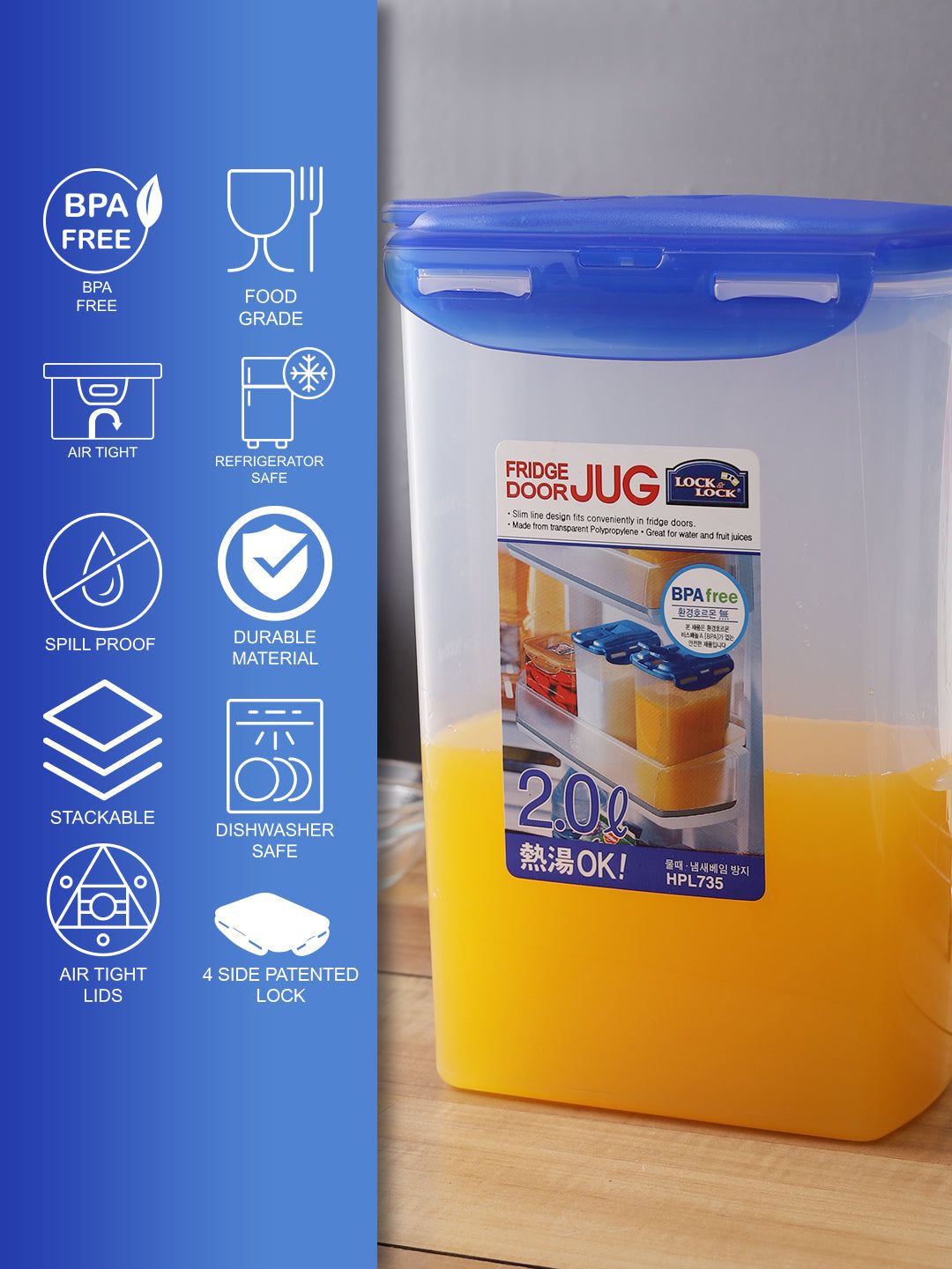 Locknlock Aqua Jug - 2ltr | XHD-581203