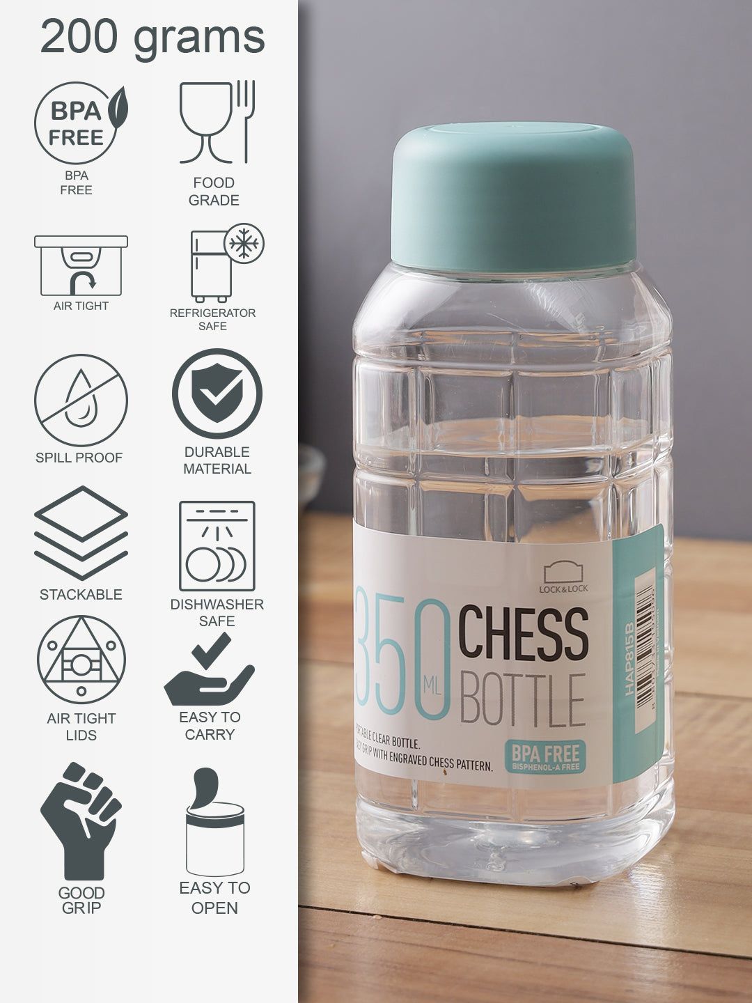 Locknlock Chess Bottle - 350ml (Blue) | WVB-713504