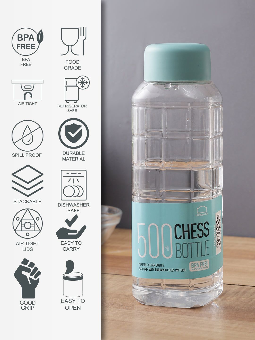 Locknlock Chess Bottle - 500ml (Blue) | DVR-186730