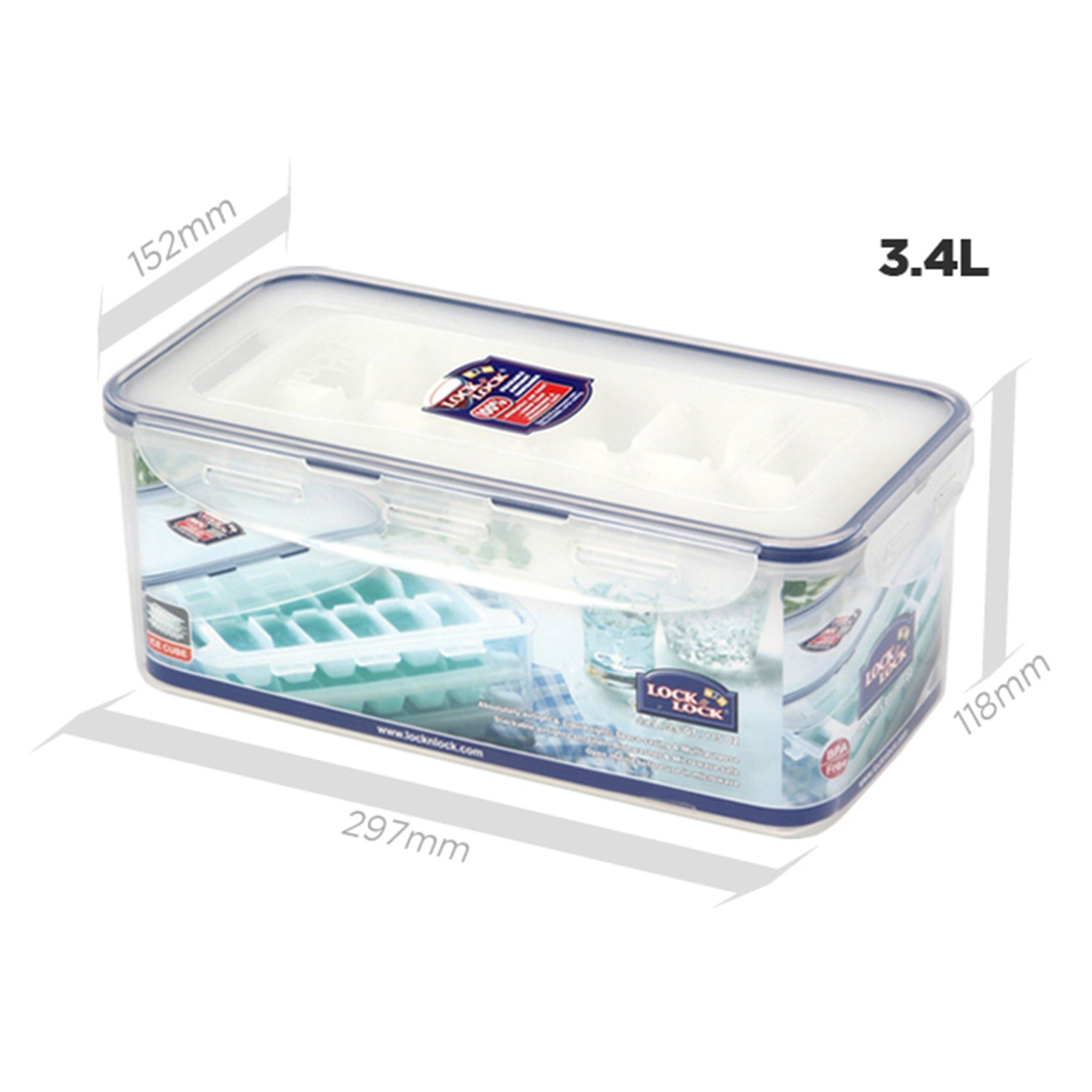 Locknlock Classic Ice Cube Container With Tray - 3.4 Ltr | VRI-269415