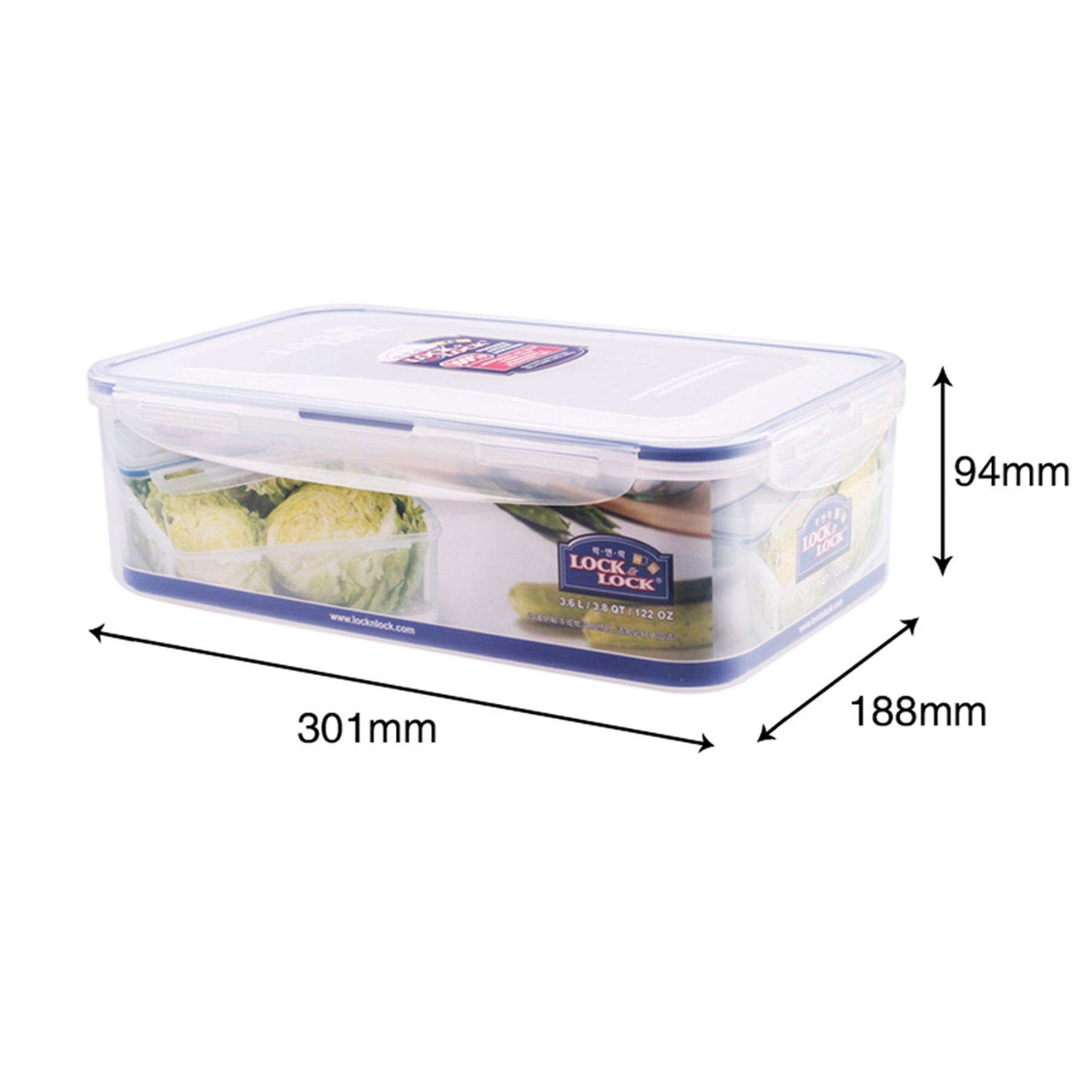 Locknlock Classic Large Semi-tall Rectangular Flat Food Container With Tray | QDW-059173