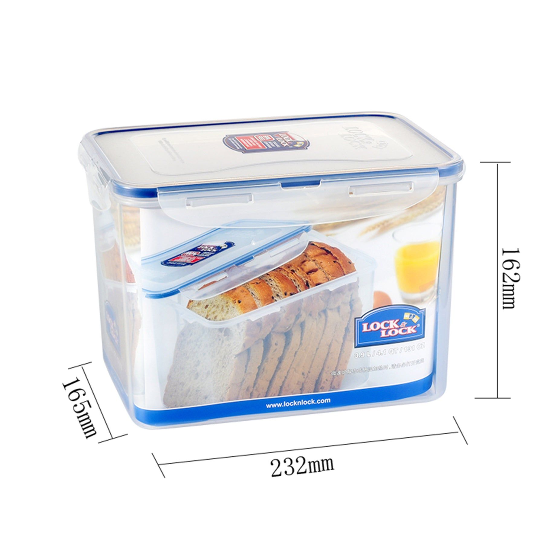 Locknlock Classic Large Semi-tall Rectangular Flat Food Container With Tray | QDW-059173