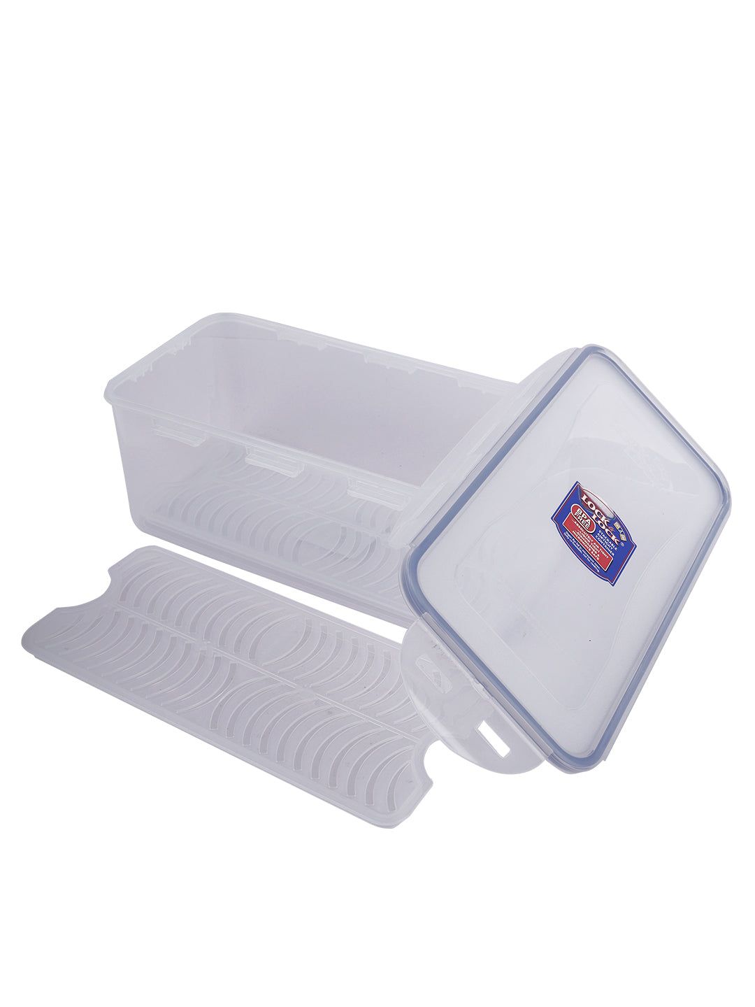 Locknlock Classics Large Flat Oblong Food Container With Tray, Transparent | DGB-257089