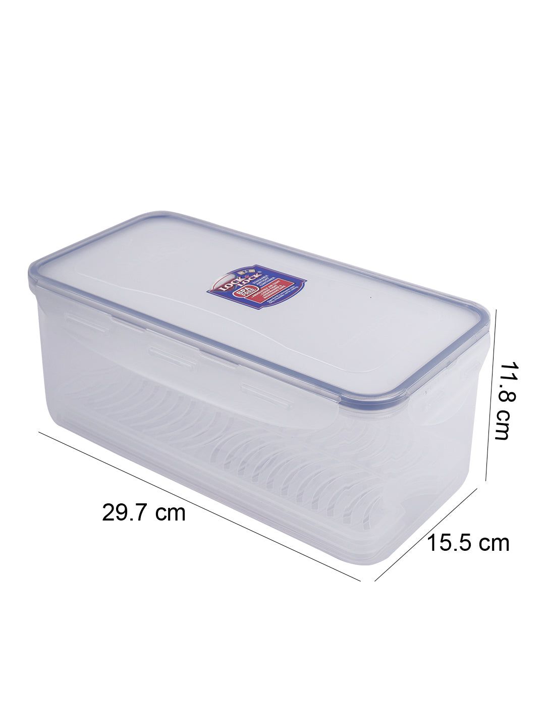 Locknlock Classics Large Flat Oblong Food Container With Tray, Transparent | DGB-257089