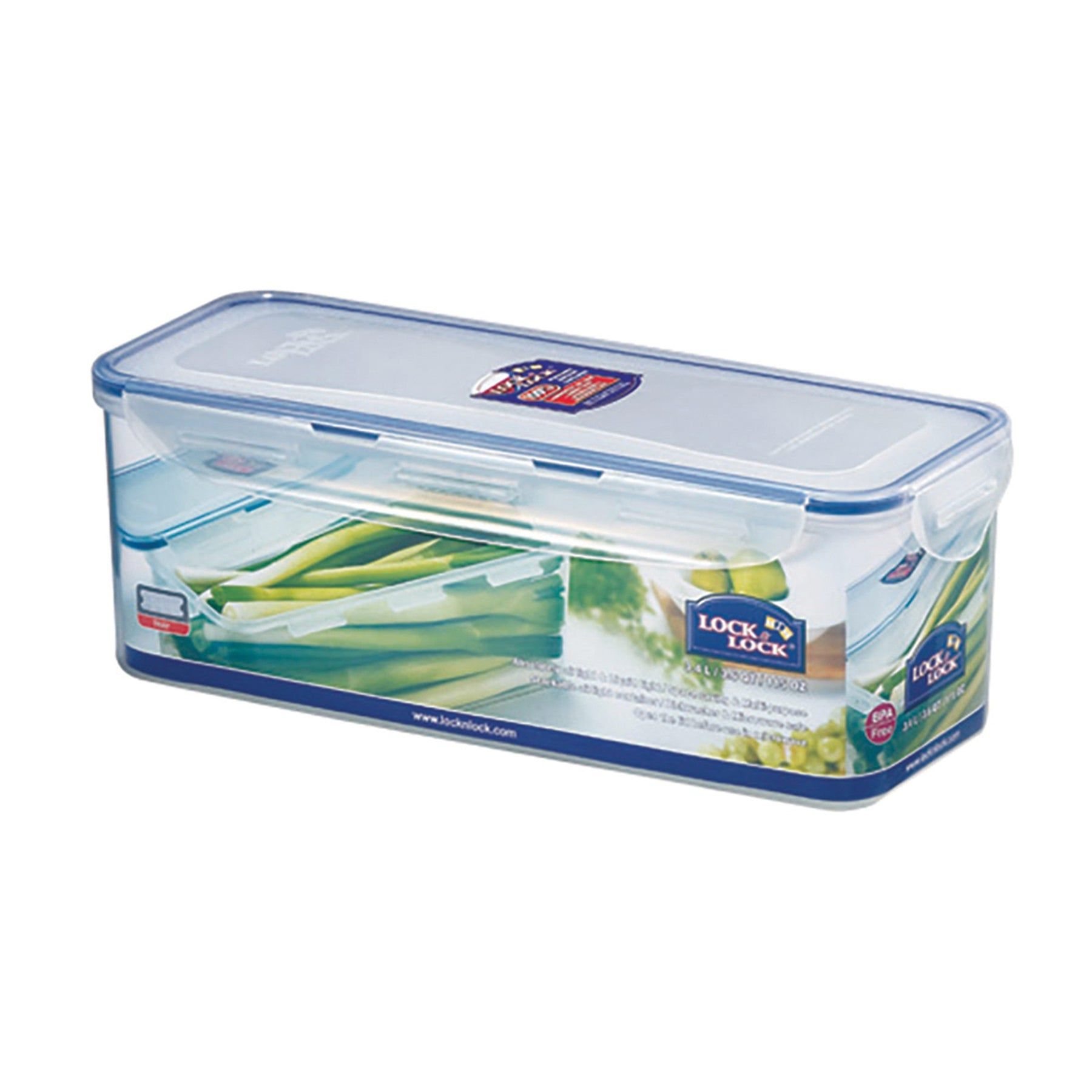 Locknlock Classics Large Flat Oblong Food Container With Tray, Transparent | DGB-257089