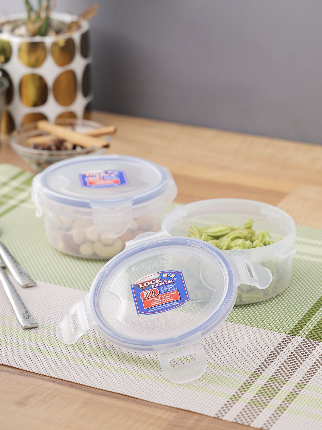 Locknlock Classics Round Polypropylene Storage Container Set, 300ml, Set Of 2 | AFS-826195