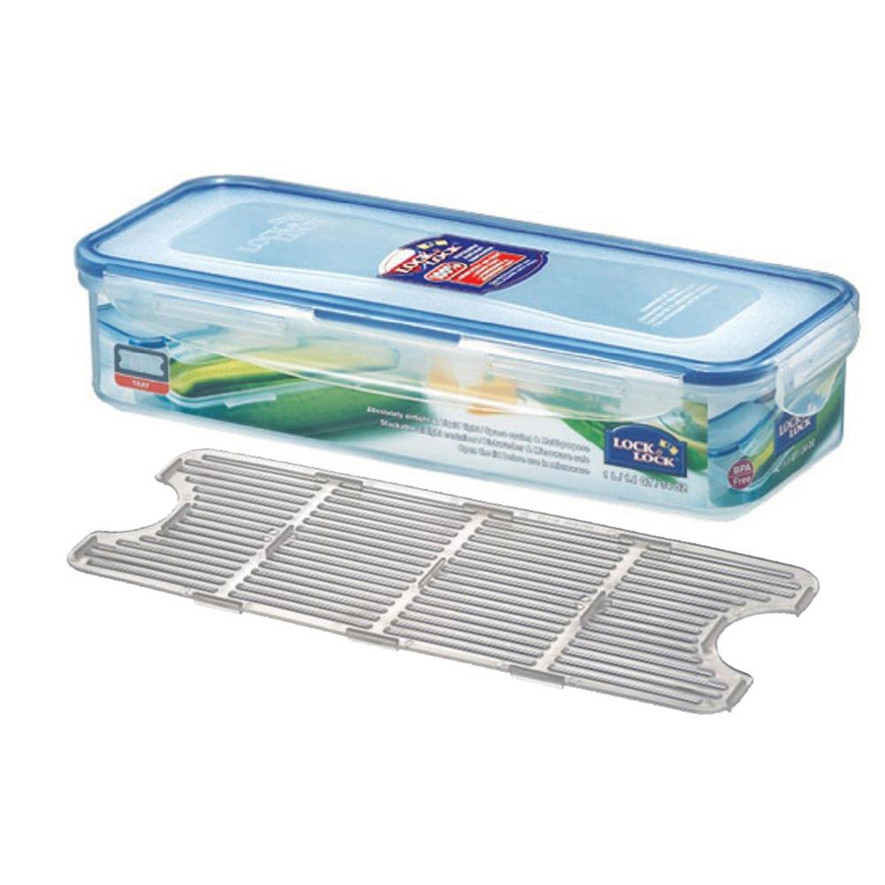 Locknlock Classics Small Flat Oblong Food Container With Leak Proof Locking Lid And Tray | UFV-268970