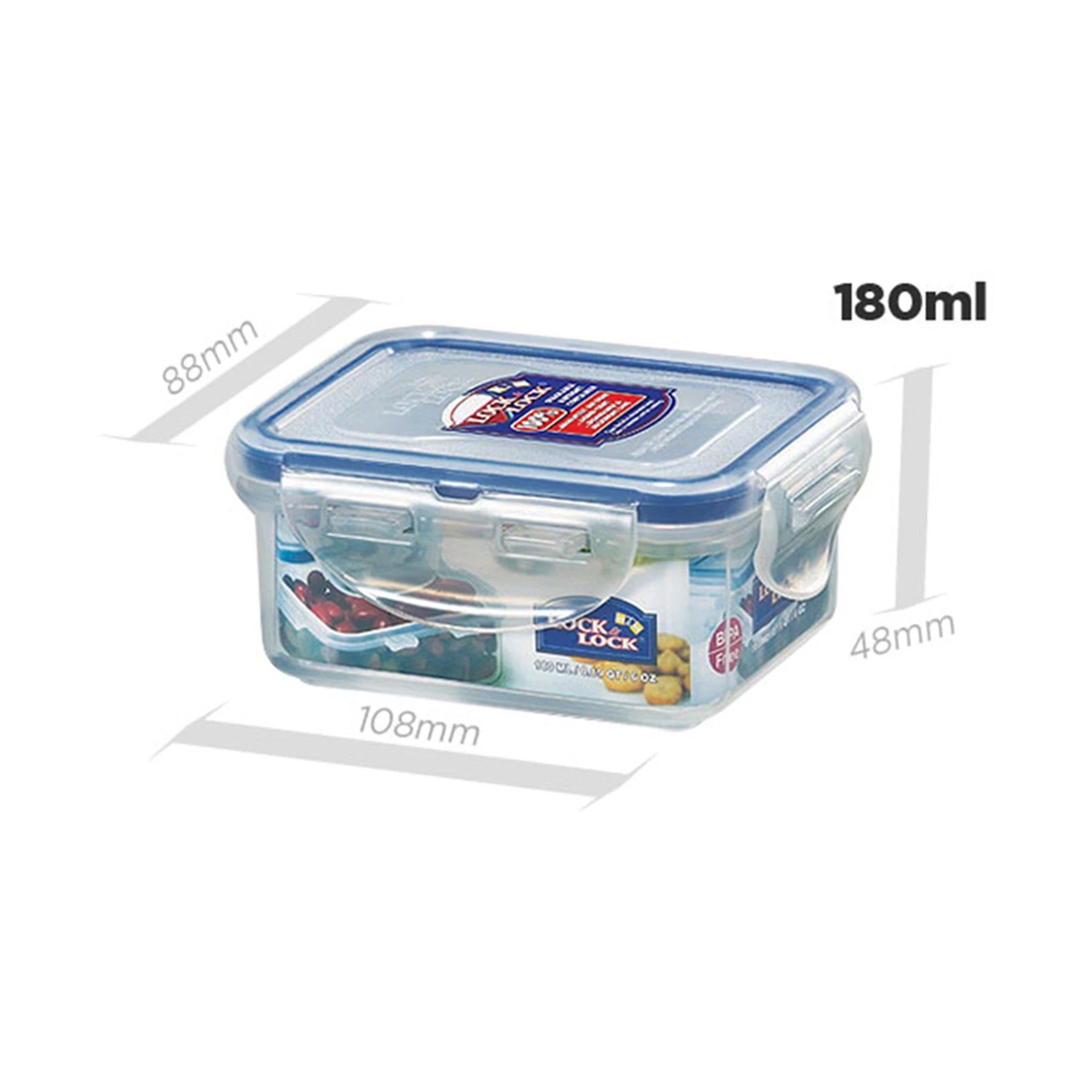 Locknlock Classics Small Flat Rectangular Food Container With Leak Proof Locking Lid | EQR-314286