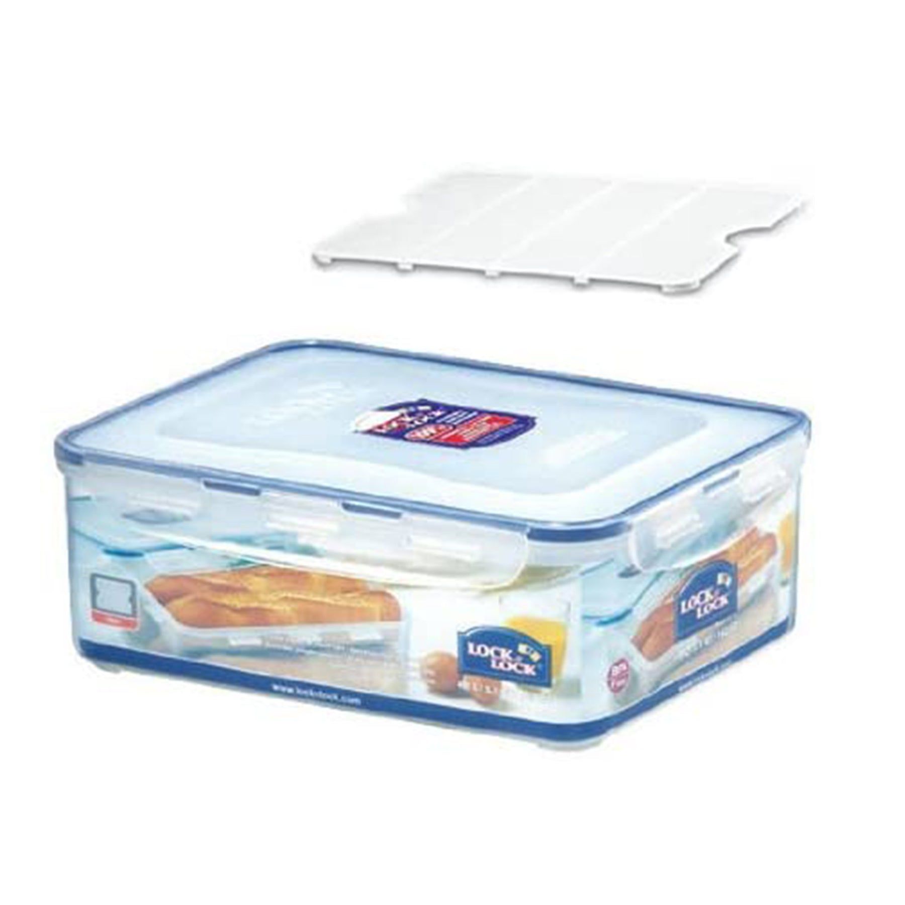 Locknlock Classics Small Tall Oblong Food Container With Tray, Transparent | SZA-069735