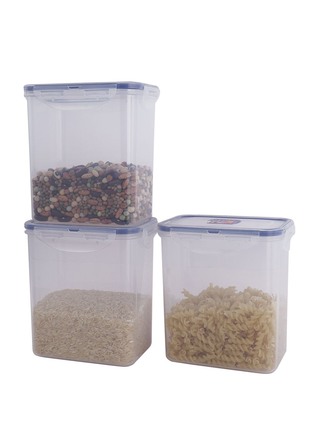 Locknlock Classics Tall Rectangular Plastic Airtight Food Storage Container, 1.5 Liter, Set Of 3 | IHS-257913