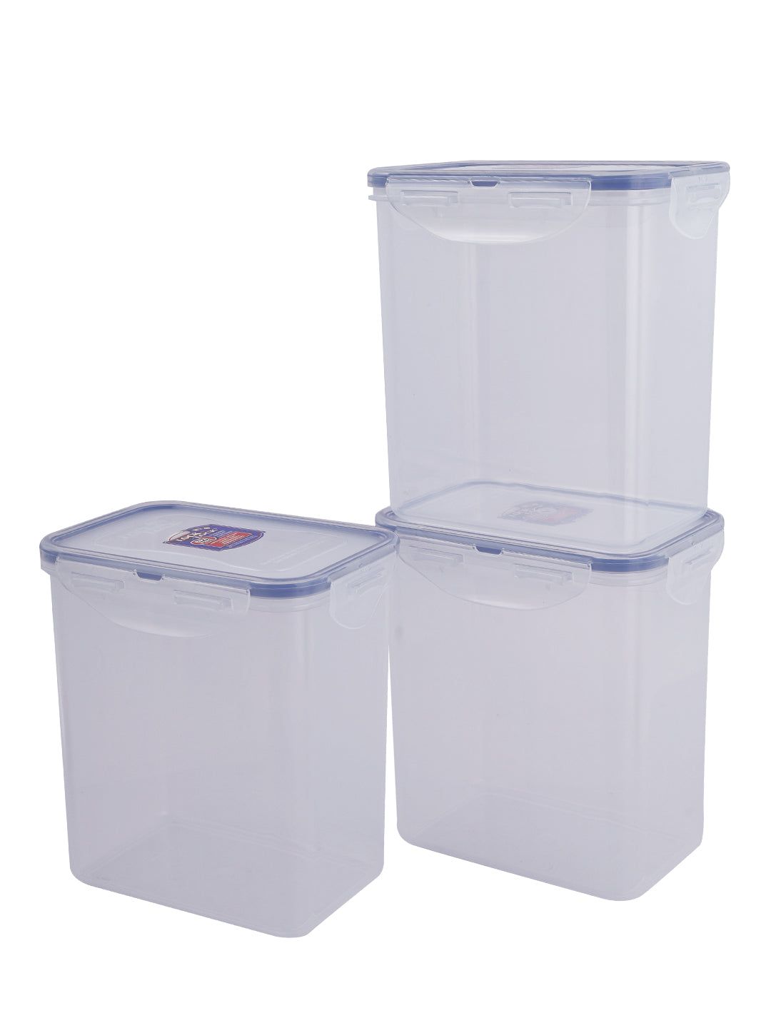 Locknlock Classics Tall Rectangular Plastic Airtight Food Storage Container, 1.5 Liter, Set Of 3 | IHS-257913