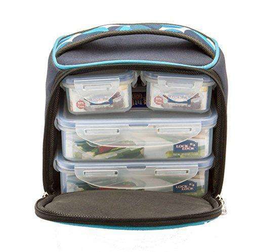 Locknlock Deluxe Plastic Lunch Box With Bag Set, 4-pieces, Multicolour | HRA-016952