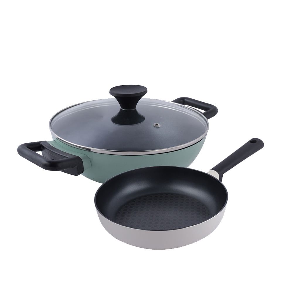 Locknlock Kadai 26cm x Fry Pan 24cm - Pack Of 2 | VXB-867053