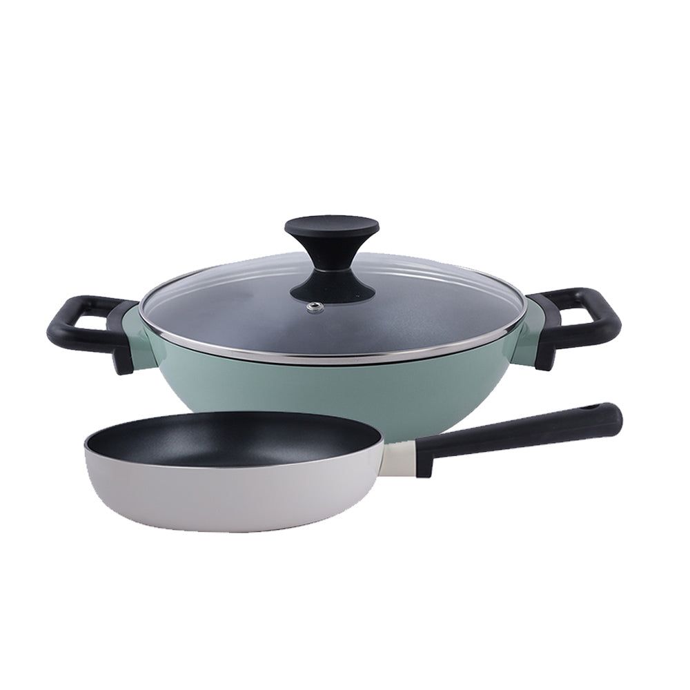 Locknlock Kadai 26cm x Fry Pan 24cm - Pack Of 2 | VXB-867053