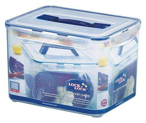 Locknlock Medium Storage Container With Grab Handles And Trey, Transparent | WAM-179503