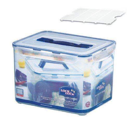 Locknlock Medium Storage Container With Grab Handles And Trey, Transparent | WAM-179503