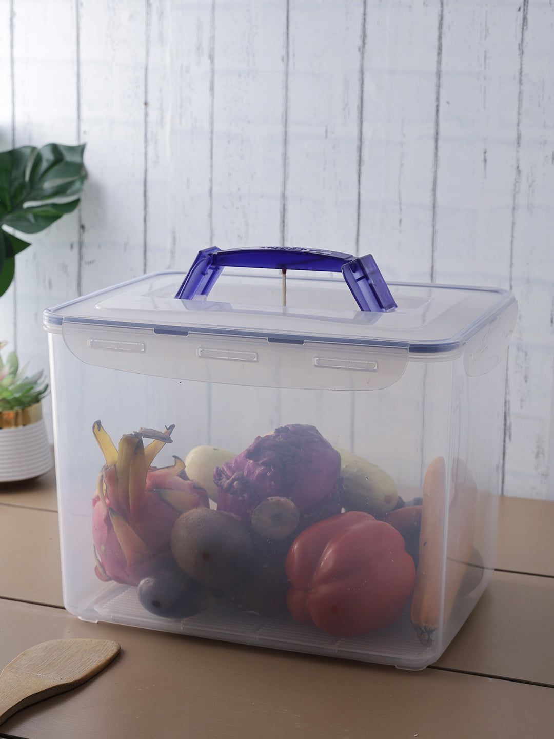 Locknlock Medium Storage Container With Grab Handles And Trey, Transparent | WAM-179503