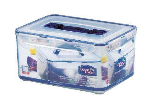 Locknlock Medium Storage Container With Grab Handles And Trey, Transparent | WAM-179503