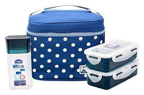 Locknlock Plastic Lunch Box With Polka Bag Set, 4-pieces | ZSJ-361257