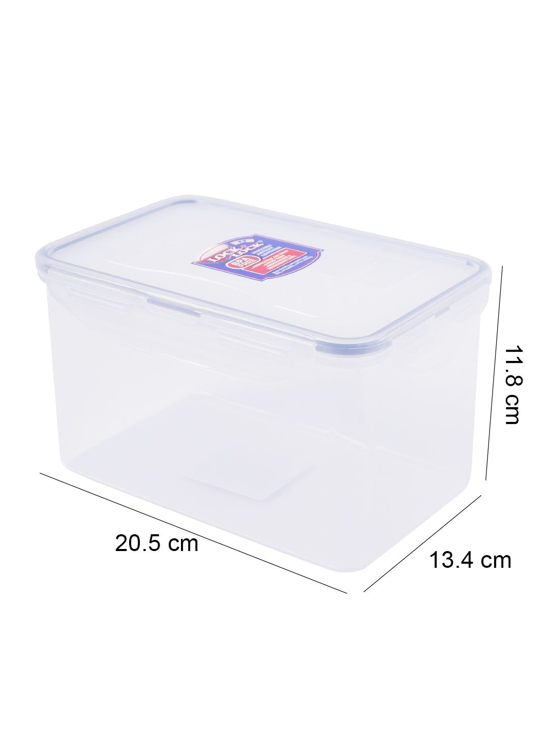 Locknlock Rectangular Plastic Airtight Food Storage Container With Leak Proof Lid, Transparent, (750ml + 1.9ltr) | QND-280539