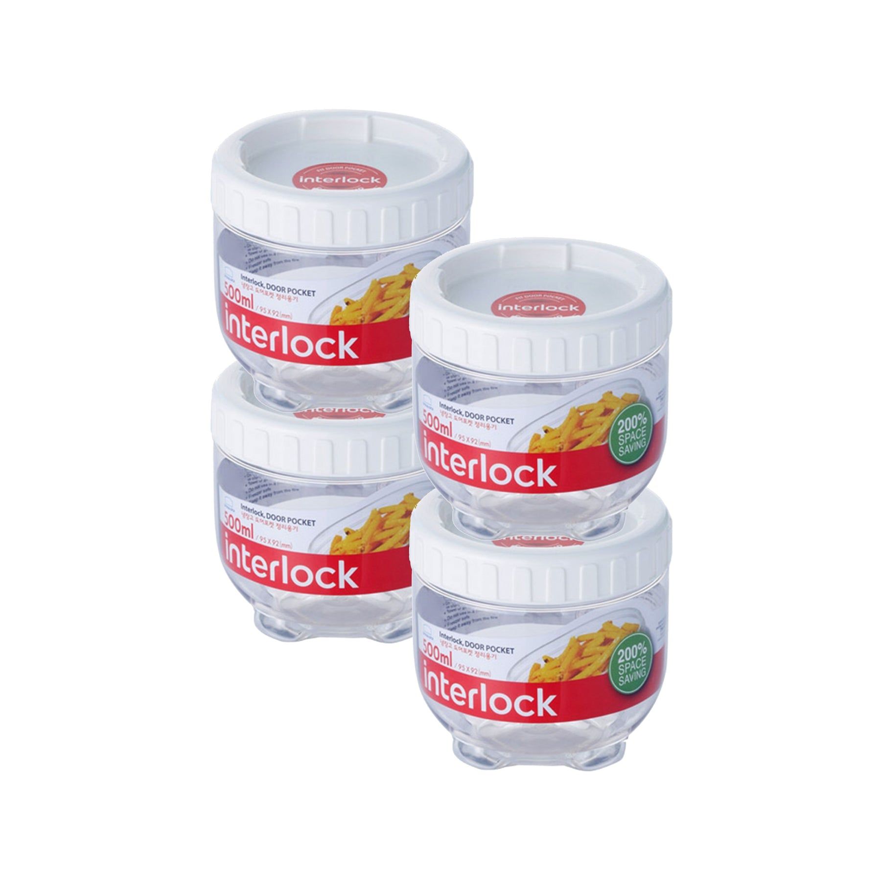 Locknlock Round 500ml x 4 - Interlock Set | MSH-874613