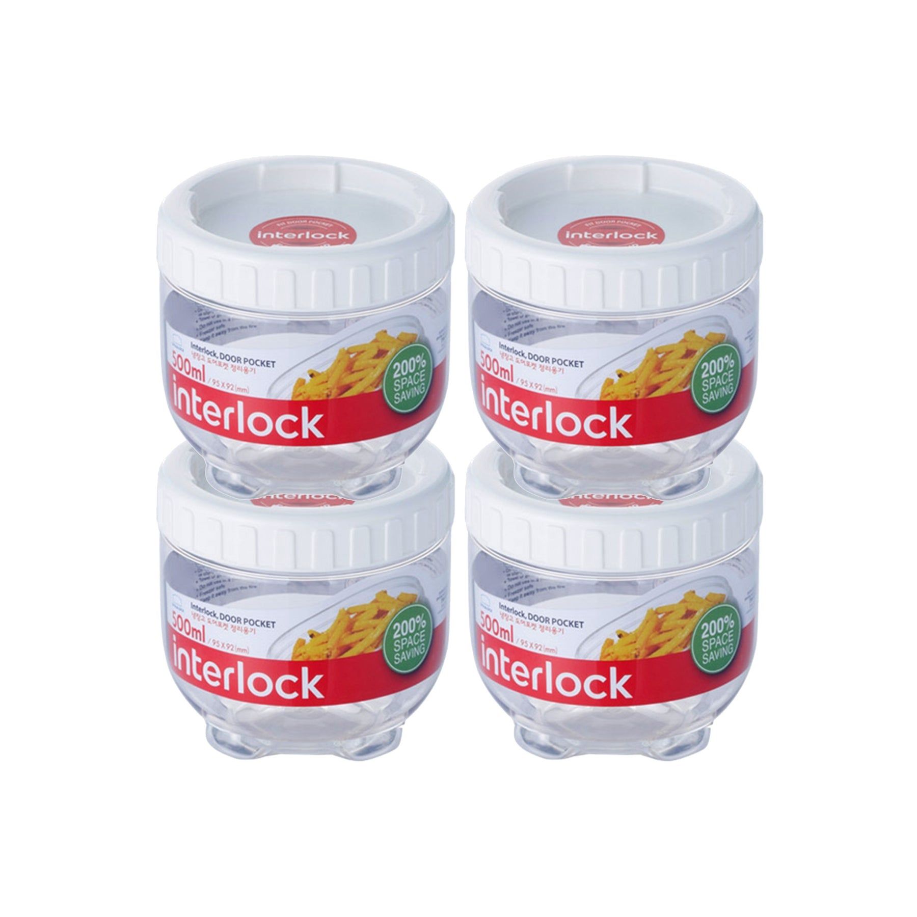 Locknlock Round 500ml x 4 - Interlock Set | MSH-874613