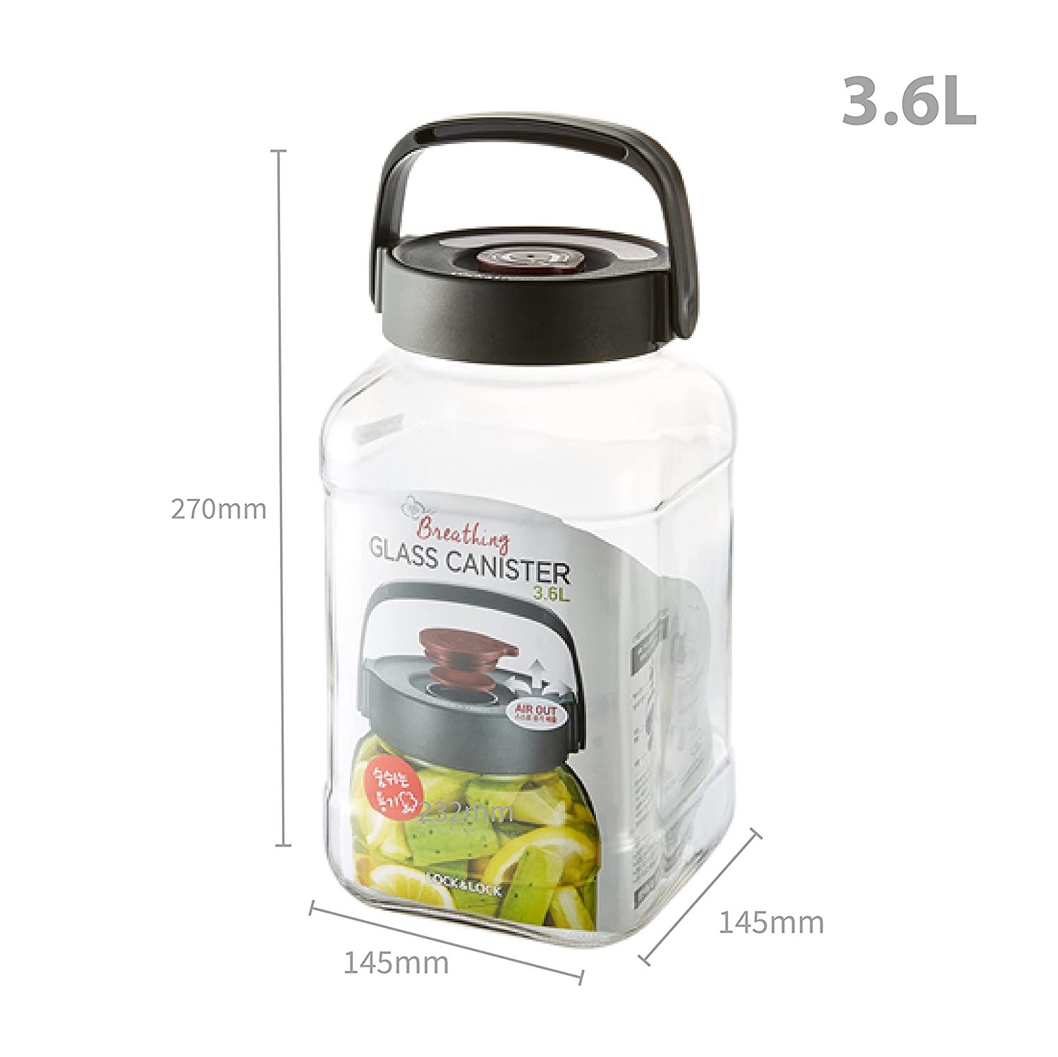 Locknlock Square Canister - 3.6ltr | QNB-472061