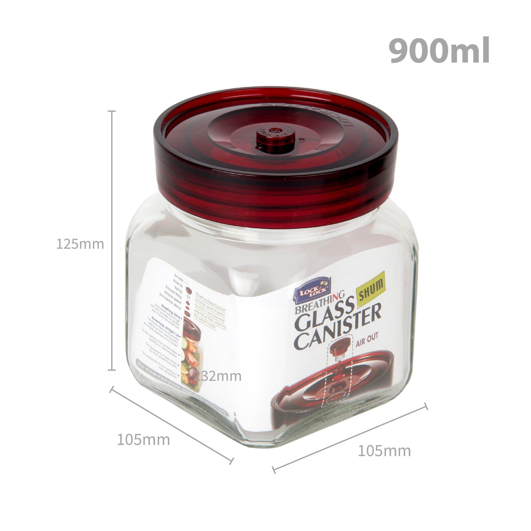 Locknlock Square Canister - 900ml | QGR-709458